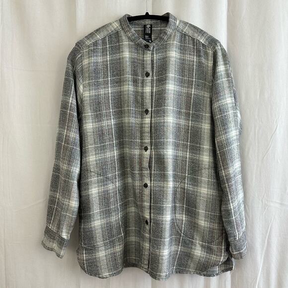 Mountain Hardwear Gray Makena Flannel Shirt Womens Size Medium - Picture 1 of 7